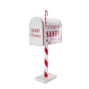 NEW! Santa Claus Mailbox in Red and White Christmas Holiday Decor!